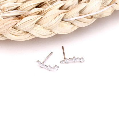 1 Pair Basic Classic Style Geometric Sterling Silver Ear Studs