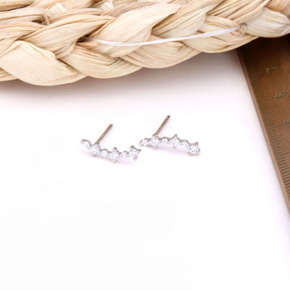 1 Pair Basic Classic Style Geometric Sterling Silver Ear Studs