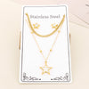 Wholesale Elegant Commute Star Heart Shape Titanium Steel Layered Plating Hollow Out 18k Gold Plated Earrings Necklace