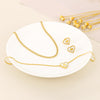 Wholesale Elegant Commute Star Heart Shape Titanium Steel Layered Plating Hollow Out 18k Gold Plated Earrings Necklace