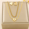 Wholesale Elegant Commute Star Heart Shape Titanium Steel Layered Plating Hollow Out 18k Gold Plated Earrings Necklace