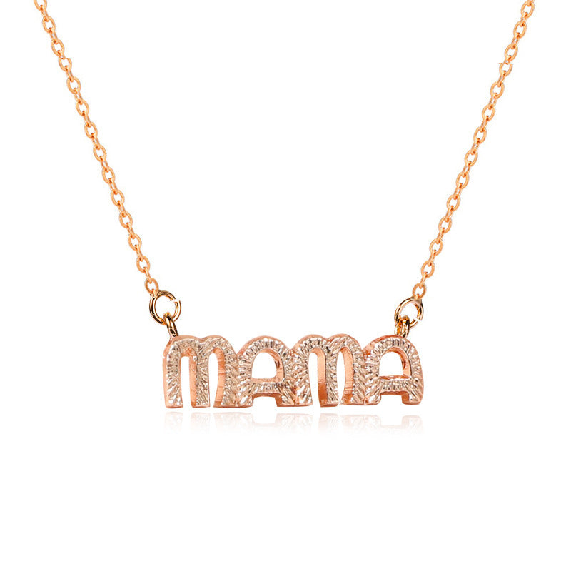 Mother's Day Necklace Simple Wild English Alphabet Necklace Mom Pendant Clavicle Chain Creative Holiday Gift Wholesale Nihaojewelry