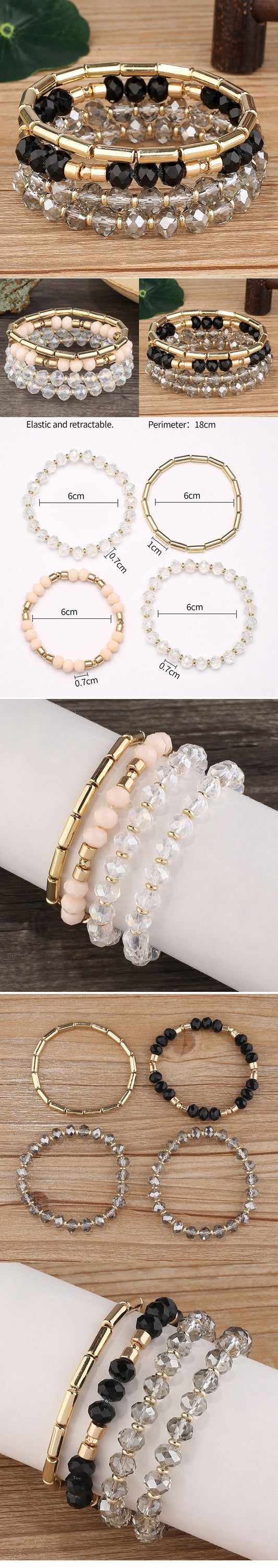 Simple Style Round Glass Women's Bracelets