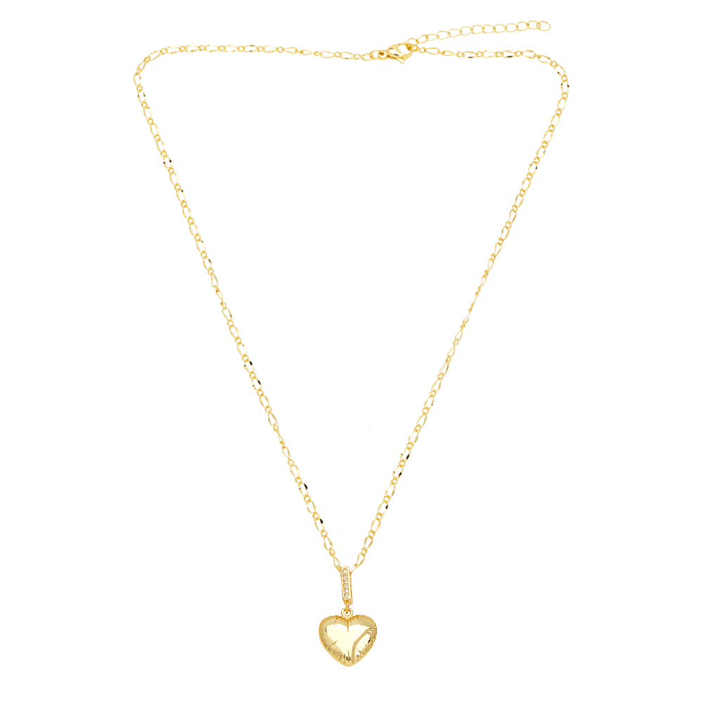 Ig Style Fashion Heart Shape Mermaid Copper Plating Inlay Zircon 18k Gold Plated Necklace
