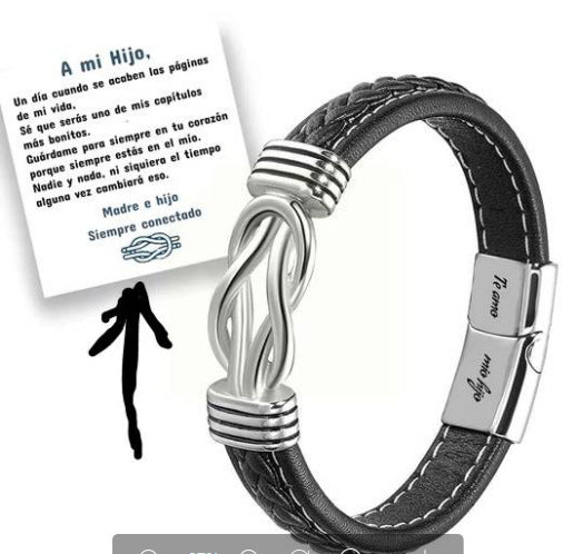 Fashion Geometric Stainless Steel Pu Leather Plating Men's Bracelets 1 Piece