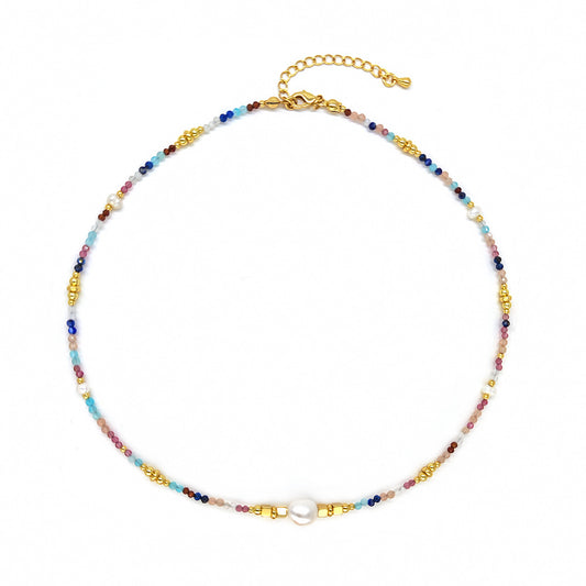 Modern Style Streetwear Geometric Natural Stone Glass Necklace