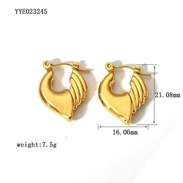 1 Pair Simple Style Commute Solid Color Plating Stainless Steel 18k Gold Plated Ear Studs