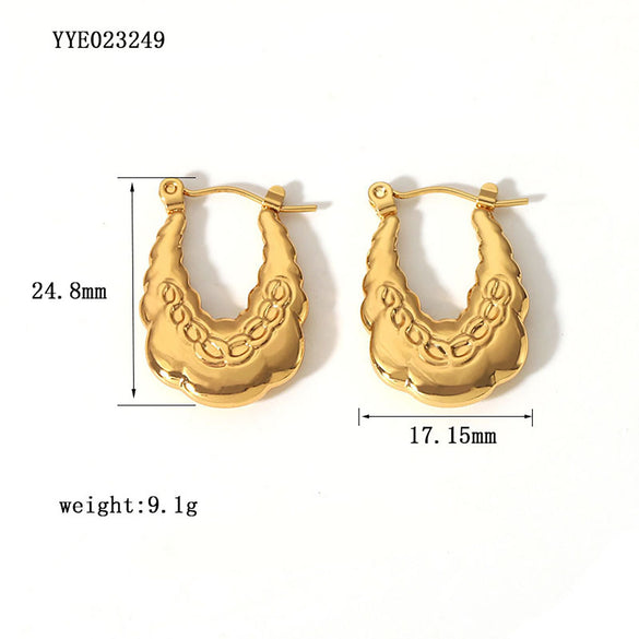 1 Pair Simple Style Commute Solid Color Plating Stainless Steel 18k Gold Plated Ear Studs