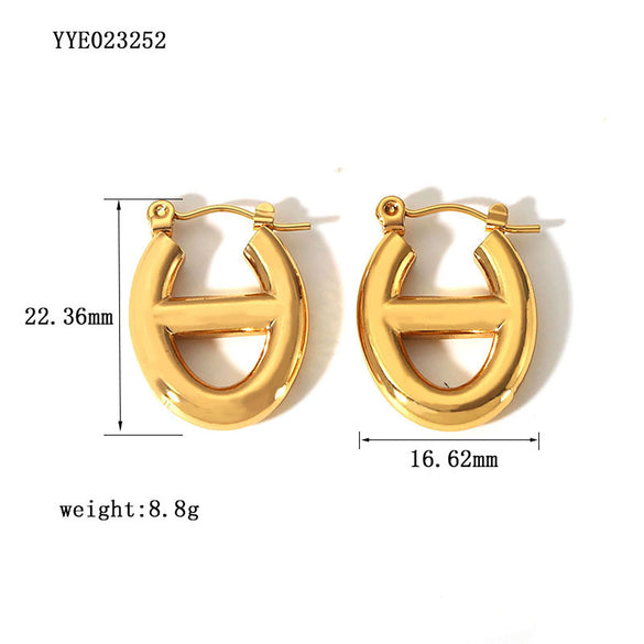 1 Pair Simple Style Commute Solid Color Plating Stainless Steel 18k Gold Plated Ear Studs