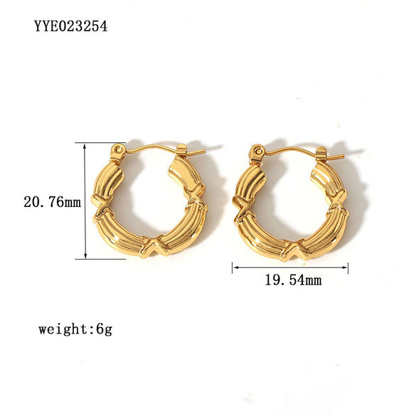 1 Pair Simple Style Commute Solid Color Plating Stainless Steel 18k Gold Plated Ear Studs
