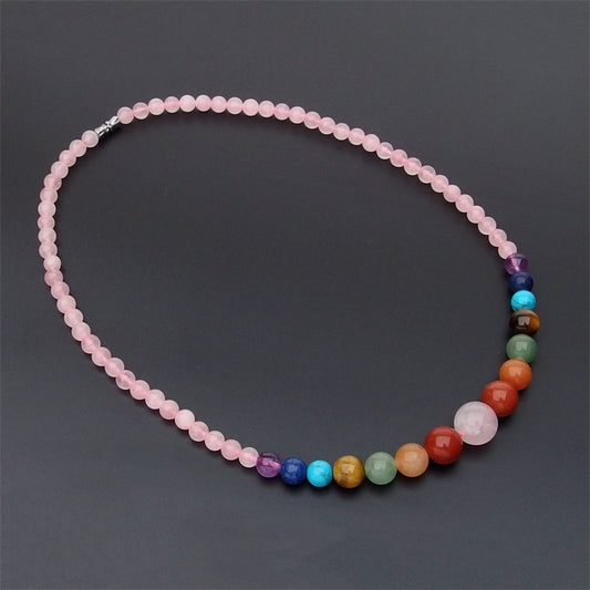Ethnic Style Round Natural Stone Beaded Necklace