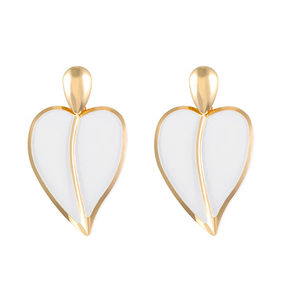 1 Pair Simple Style Heart Shape Plating Alloy 14k Gold Plated Ear Studs