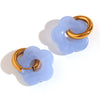 1 Pair Basic Sweet Classic Style Flower Plating Stainless Steel Arylic 18k Gold Plated Drop Earrings