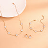 Wholesale Elegant Shiny Four Leaf Clover Stainless Steel Bracelets Earrings Necklace