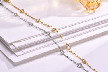 Simple Style Round Stainless Steel Inlay Zircon Bracelets