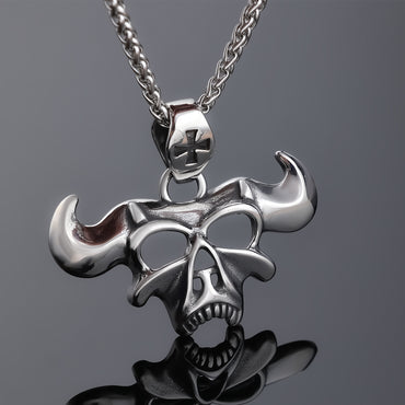 Retro Punk Skull Stainless Steel Polishing Men's Pendant Necklace