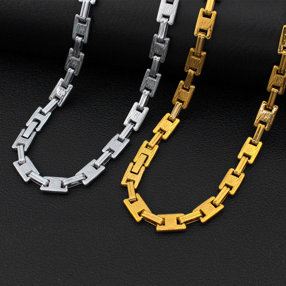 Simple Style Solid Color Titanium Steel Plating Bracelets Necklace