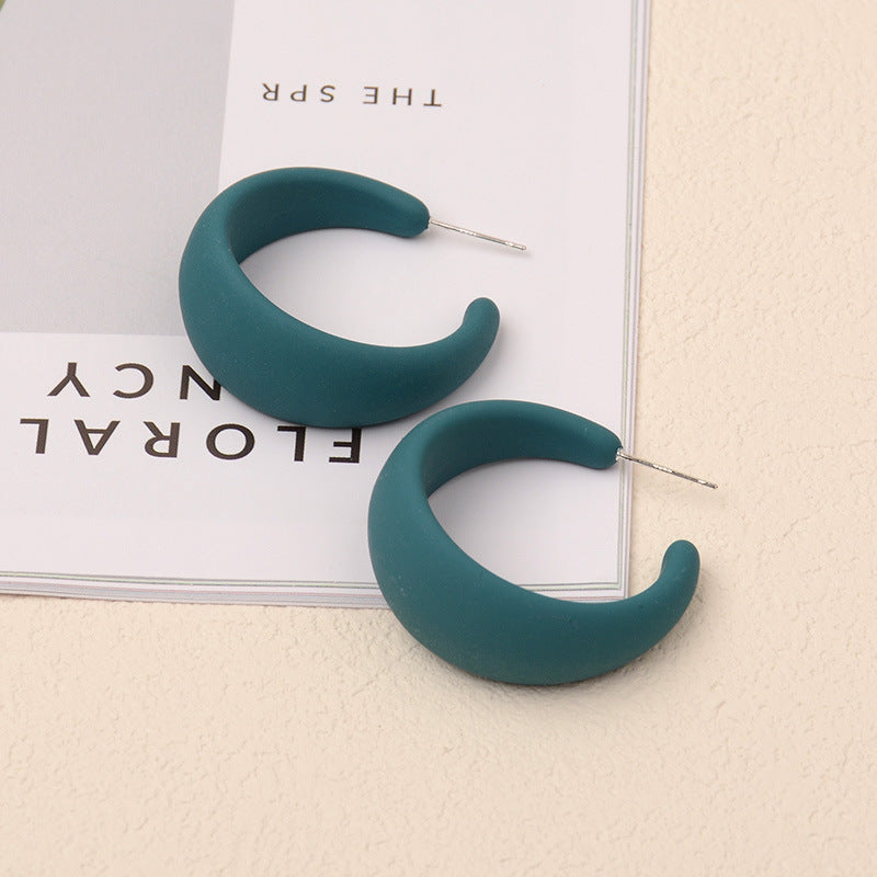 1 Pair Basic C Shape Stoving Varnish Arylic Earrings