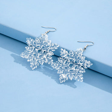 Wholesale Jewelry Sweet Snowflake Arylic Drop Earrings