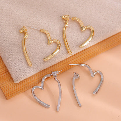 1 Pair Vintage Style Heart Shape Solid Color Alloy Drop Earrings