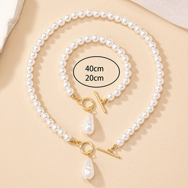 Baroque Style Round Imitation Pearl Wholesale Bracelets Necklace