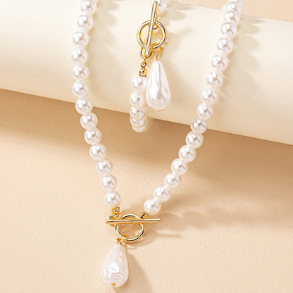 Baroque Style Round Imitation Pearl Wholesale Bracelets Necklace