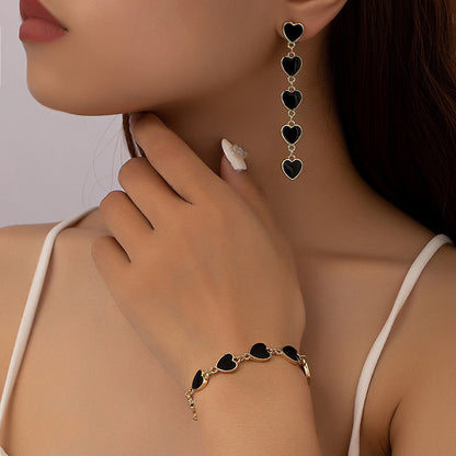 Lady Heart Shape Alloy Wholesale Bracelets Earrings
