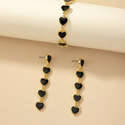 Lady Heart Shape Alloy Wholesale Bracelets Earrings