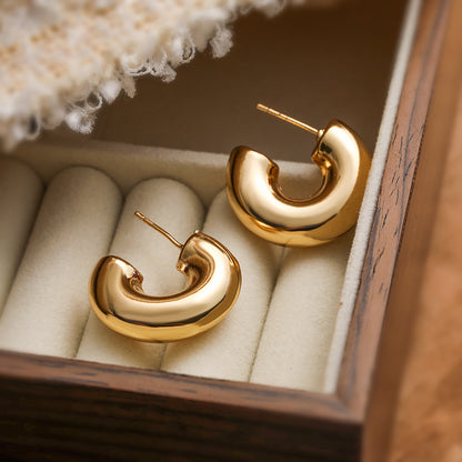 1 Pair Simple Style Commute Geometric Plating Copper 18k Gold Plated Ear Studs