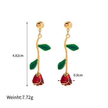 Wholesale Jewelry Elegant Lady Flower Alloy Plating Drop Earrings