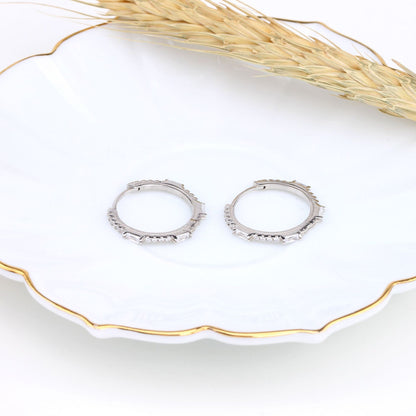 1 Pair Basic Geometric Plating Inlay Sterling Silver Zircon Earrings