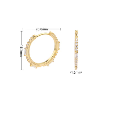 1 Pair Basic Geometric Plating Inlay Sterling Silver Zircon Earrings