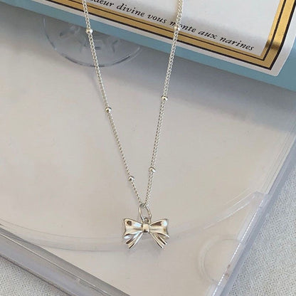Sweet Bow Knot Sterling Silver Pendant Necklace In Bulk
