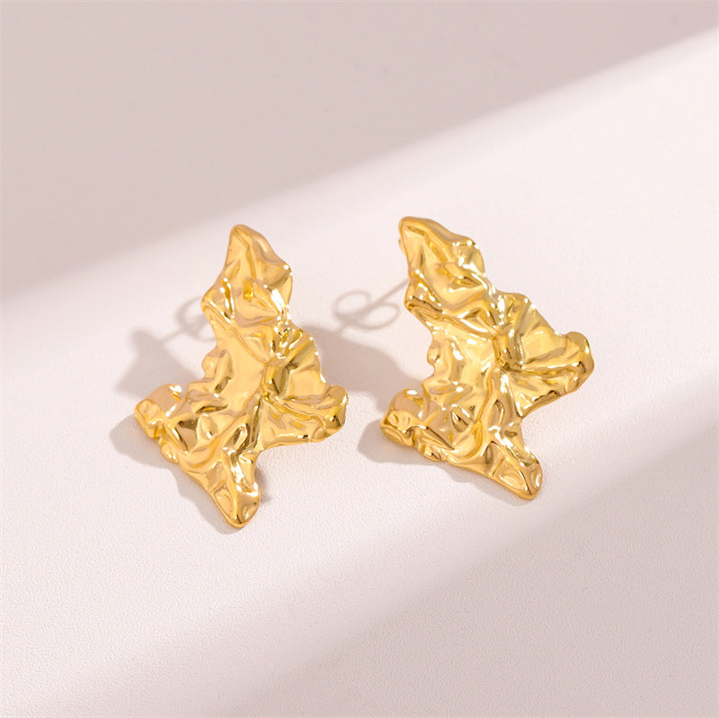 1 Pair Retro Simple Style Geometric Plating Stainless Steel 18k Gold Plated Ear Studs