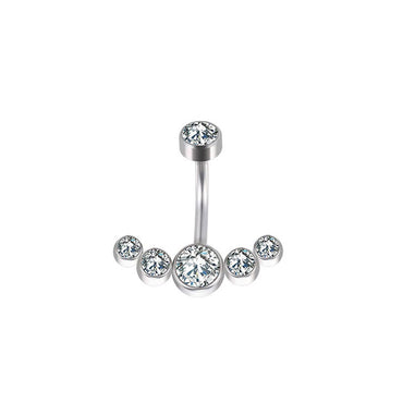 Basic Vacation Sexy Geometric Stainless Steel Zircon Belly Ring In Bulk