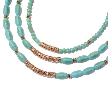 Bohemian Style Turquoise Multi-layer Personalized Fashion Necklace For Women