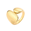 Luxurious Heart Shape Copper Plating Inlay Zircon Gold Plated Open Rings