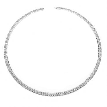 Elegant Simple Style Solid Color Stainless Steel Plating Inlay Rhinestones Silver Plated Necklace