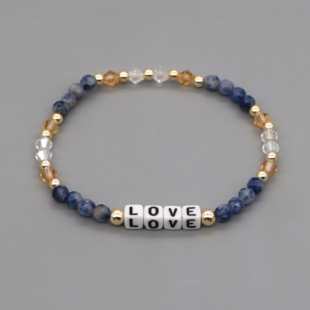Simple Style Letter Artificial Crystal Soft Clay Beaded Women's Bracelets