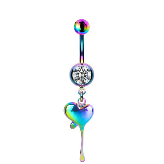 Hip-hop Rock Animal Starry Sky Moon Stainless Steel Alloy White Gold Plated Rhinestones Belly Ring In Bulk