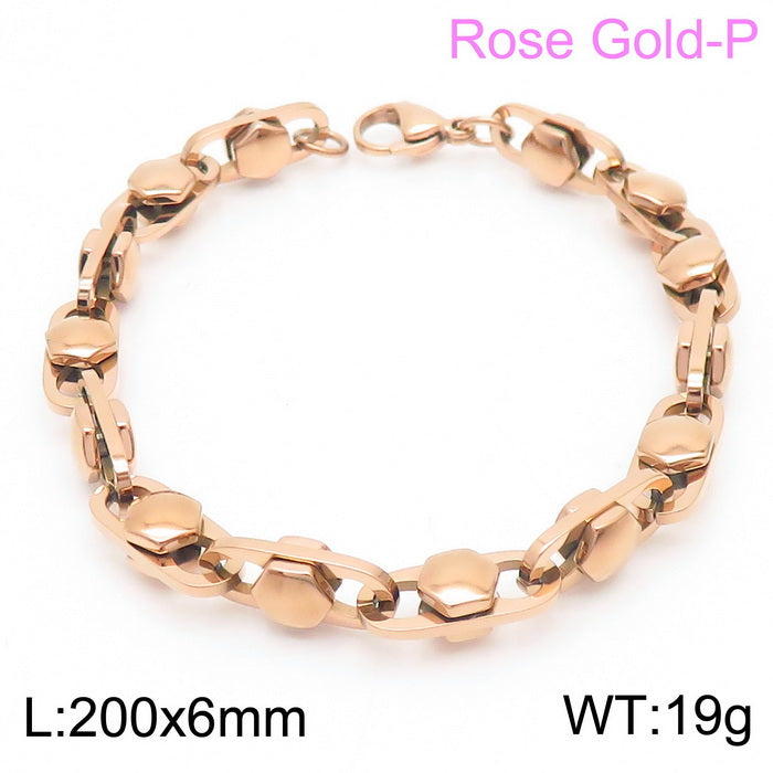 Rock Punk Solid Color Stainless Steel Plating 18k Gold Plated Bracelets Necklace