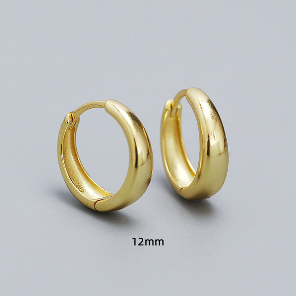 S925 Sterling Silver Geometric Wide Earrings Wholesale Hello Jewelry