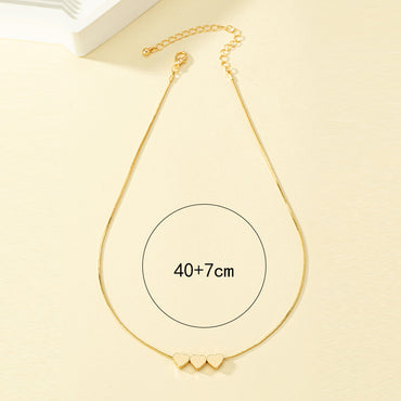 Simple Style Commute Heart Shape Alloy Plating 14k Gold Plated Women's Necklace