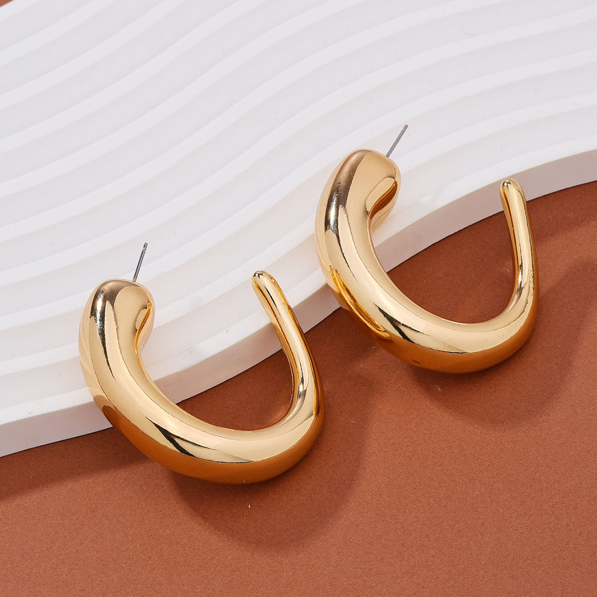 1 Pair Streetwear Solid Color Plating Alloy Earrings