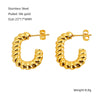1 Pair Elegant Water Droplets Polishing Gold Plated Stainless Steel 18k Gold Plated Earrings