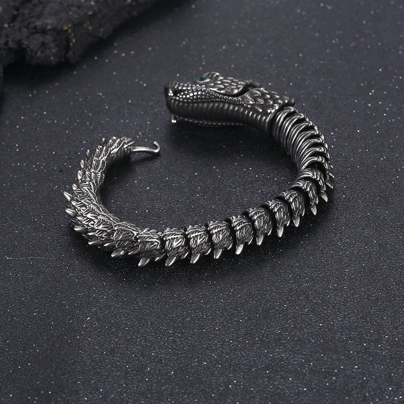 Hip-hop Rock Solid Color Dragon Stainless Steel Plating Bracelets