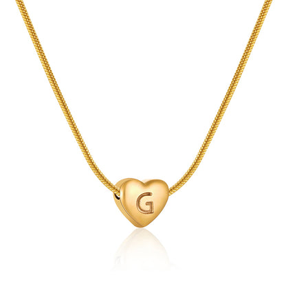 Elegant Letter Heart Shape Stainless Steel Titanium Steel Necklace