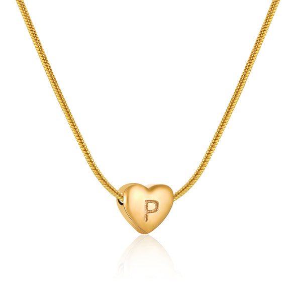 Elegant Letter Heart Shape Stainless Steel Titanium Steel Necklace