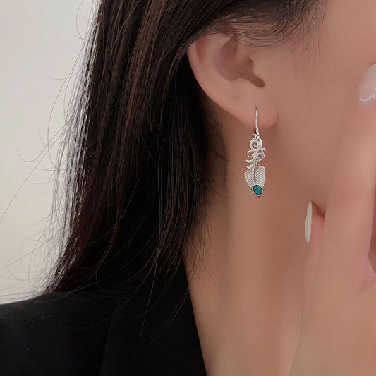 1 Pair Basic Geometric Plating Inlay Sterling Silver Turquoise White Gold Plated Drop Earrings