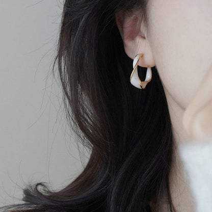1 Pair Commute Korean Style Round Copper Earrings